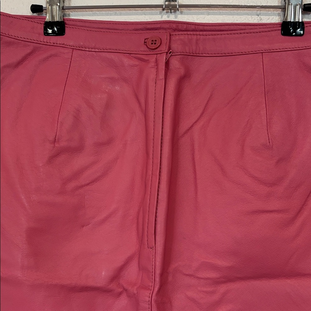 🖤90s Pink Leather mini Skirt‎ - Picture 8 of 8